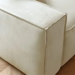 Acanva Modern L-Shaped Deep Sectional Sofa Furniture Set For Living Room Lounge, Minimalist Style Comfy Suedette Upholstery Corner Couch With Chaise, Beige -Safavieh Furnitue Shop 31RvKwitJHL