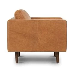 POLY & BARK Napa Lounge Chair In Full-Grain Pure-Aniline Italian Tanned Leather In Cognac Tan -Safavieh Furnitue Shop 31SOLjXxVEL