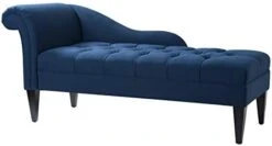 Jennifer Taylor Home Harrison Tufted Roll Arm Chaise Lounge, Jet Black 65D X 28W X 31H In -Safavieh Furnitue Shop 31SV5RSZTzL. AC