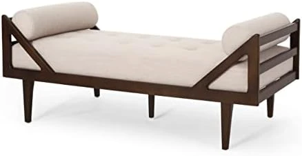 Christopher Knight Home Rayle Chaise Lounge, Wood, Navy Blue + Dark Brown 5 Christopher Knight Home Rayle Chaise Lounge, Wood, Navy Blue + Dark Brown - Image 5