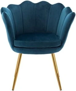 Chairus Small Accent Chair For Living Room, Velvet Gold Cute Vanity Chair With Back For Makeup Room, Upholstered Shell Shaped Office Guest Modern Chair Arm Chair, Cream White -Safavieh Furnitue Shop 31TCsmL9pLL. AC