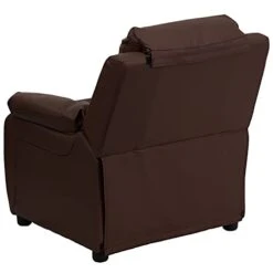 Flash Furniture Charlie Deluxe Padded Contemporary Brown LeatherSoft Kids Recliner With Storage Arms -Safavieh Furnitue Shop 31TNxHzFQCS