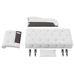 Holaki Velvet Chaise Lounge,Indoor Accent Chaise Chair With Pillow,Button Tufted Right Arm Facing Lounge Chair With Nailhead Trim & Solid Wood Legs,Modern Sleeper Sofa For Living Room (White) -Safavieh Furnitue Shop 31UPdWDig2L