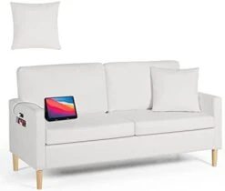 AILEEKISS Mid-Century Sectional Sofa Sets 3 Pieces Faux Leather Loveseat Couches With 2 USB Living Room Furniture Accent Arm Chairs For Small Space, Apartment, Office (1-Seater+1-Seater+3-Seater) -Safavieh Furnitue Shop 31VfG15 01L. AC