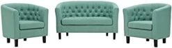 Modway Prospect Upholstered Fabric Living Room, Loveseat And Two Armchairs Set, Azure -Safavieh Furnitue Shop 31WzSpNbrqS. AC