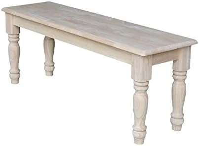 International Concepts Farmhouse Bench, Unfinished & Concepts Accent Table, 14 L X 16 W X 20 H Inches, Unfinished 8 International Concepts Farmhouse Bench, Unfinished & Concepts Accent Table, 14 L X 16 W X 20 H Inches, Unfinished - Image 8