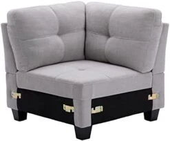 Flesser Loveseat Sofa Couch For Small Spaces With Storage Ottoman Modular Fabric Couch Sectional Sofa Set 2 Seater Sofa Sectional Sets With Pillows For Living Room Office Home, Dark Grey -Safavieh Furnitue Shop 31XSqCy9xKL. AC