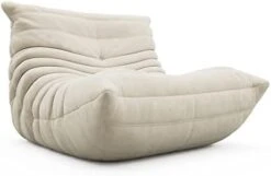 VOMXUF Fireside Chair, Oversized Armless Chair, Soft Microfiber Leather Floor Lounge Chair Lazy Sofa Accent Chair For Living Room Bedroom Salon Office -Safavieh Furnitue Shop 31Xe08RsJLL. AC