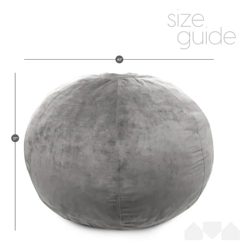 Milliard Big Ultra Supportive Stuffed Bean Bag Chair Couch For Adults And Kids Filled With Shredded Foam (Grey) 2 Milliard Big Ultra Supportive Stuffed Bean Bag Chair Couch For Adults And Kids Filled With Shredded Foam (Grey) - Image 2