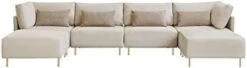 Familymill 108'' Linen L-Shaped Sectional Sofa With Removable Ottoman And 3 Pillows -Safavieh Furnitue Shop 31Y 6YD2IKL. AC