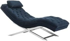 Safavieh Home Collection Monroe Grey Velvet And Chrome Chaise With Headrest Pillow -Safavieh Furnitue Shop 31Z2x9zsrCL. AC