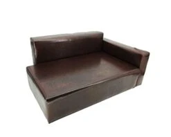Dog Sofa Bed Brown Synthetic Leather Recliner L Lounge Chair Couch Seat Chaise 30x20x13 Seating Area Is 27x16" Great For Smaller Dogs Parts Nested. Peel Black Liners To Find Smaller Parts. 10058-NF