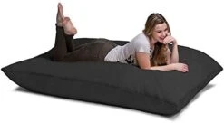 Jaxx Pillow Saxx 5.5-Foot - Huge Bean Bag Floor Pillow And Lounger, Charcoal -Safavieh Furnitue Shop 31b3cLAjyQL. AC