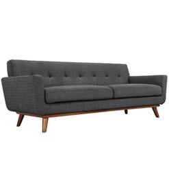 Modway Engage Mid-Century Modern Upholstered Fabric Sofa, Loveseat And Armchair In Gray -Safavieh Furnitue Shop 31bUDOPmRLL