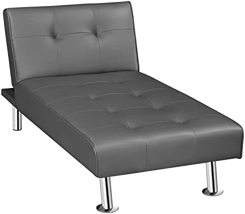 Topeakmart Faux Leather Chaise Lounges Convertible Chaise Futon Adjustable Chaise Sleeper 3 Positions For Sitting Lounging Sleeping 8 Topeakmart Faux Leather Chaise Lounges Convertible Chaise Futon Adjustable Chaise Sleeper 3 Positions For Sitting Lounging Sleeping - Image 8