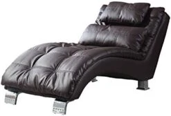 Coaster Furniture Dilleston Chaise White Faux Leather Polyurethane Chrome 550078 -Safavieh Furnitue Shop 31cQSgXDyvL. AC