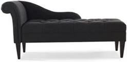 Jennifer Taylor Home Harrison Tufted Roll Arm Chaise Lounge, Jet Black 65D X 28W X 31H In -Safavieh Furnitue Shop 31cZF0eE0L. AC