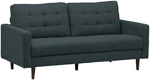 Amazon Brand – Rivet Cove Mid-Century Modern Tufted Leather Accent Chair, 32.7"W, Caramel 15 Amazon Brand – Rivet Cove Mid-Century Modern Tufted Leather Accent Chair, 32.7"W, Caramel - Image 15