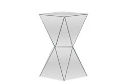 Baxton Studio Rebecca Contemporary Multi-Faceted Mirrored Side Table
