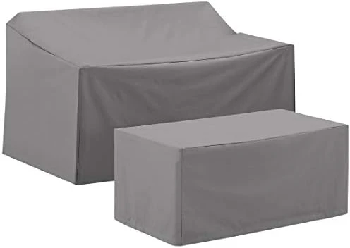 Crosley Furniture MO75011-GY Heavy-Gauge Reinforced Vinyl 4 Piece Furniture Cover Set (Loveseat, Sofa, Table/Ottoman, Chair), Gray 9 Crosley Furniture MO75011-GY Heavy-Gauge Reinforced Vinyl 4 Piece Furniture Cover Set (Loveseat, Sofa, Table/Ottoman, Chair), Gray - Image 9