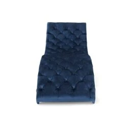 Christopher Knight Home Garret Velvet Chaise Lounge, Cobalt Grey / Dark Brown -Safavieh Furnitue Shop 31eYaNizWQL