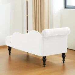 GENERIC Tufted Upholstered Velvet Rolled Arm Chaise Lounges Indoor Chair, Right Arm Facing Chaise Lounge With Nailhead Trim For Living Room Bedroom Office(White), 27.5D X 60.6W X 28.3H In -Safavieh Furnitue Shop 31eiXf6I9pL