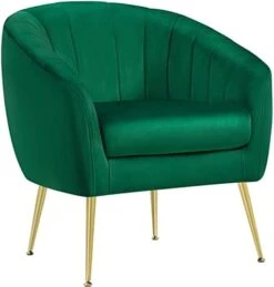 Yaheetech Accent Chair, Modern And Cozy Barrel Chair With Gold Metal Legs, Tufted Accent Armchair For Living Room/Bedroom/Office/Guest Room Green, Set Of 2 -Safavieh Furnitue Shop 31esJl XByL. AC