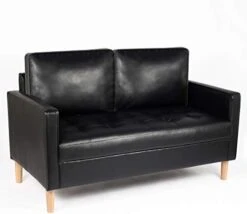 AILEEKISS Mid-Century Sectional Sofa Sets 3 Pieces Faux Leather Loveseat Couches With 2 USB Living Room Furniture Accent Arm Chairs For Small Space, Apartment, Office (1-Seater+1-Seater+3-Seater) -Safavieh Furnitue Shop 31eyqcIEiWL. AC