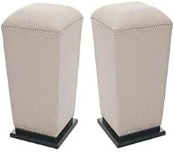 Safavieh Hudson Collection Harper Leather Ottoman, Red, Set Of 2 -Safavieh Furnitue Shop 31fREjC9CBL. AC