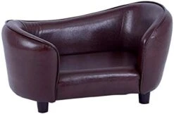 Dog Sofa Bed Brown Synthetic Leather Recliner L Lounge Chair Couch Seat Chaise 30x20x13 Seating Area Is 27x16" Great For Smaller Dogs Parts Nested. Peel Black Liners To Find Smaller Parts. 10058-NF -Safavieh Furnitue Shop 31fhOmidE9L. AC
