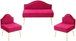 Homtique Velvet Loveseat & Accent Chair 3 Piece Set, Modern Upholstered Living Room Furniture Set, Armless Loveseat Settee With Gold Metal Legs, For Small Space, Bedroom, Apartment, Orange 20 Homtique Velvet Loveseat & Accent Chair 3 Piece Set, Modern Upholstered Living Room Furniture Set, Armless Loveseat Settee With Gold Metal Legs, For Small Space, Bedroom, Apartment, Orange -Safavieh Furnitue Shop 31fzfkl0mL. AC