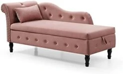 RARZOE Tufted Velvet Chaise Lounge Indoor With Storage, Upholstered Rolled Arm Chaise Lounges Indoor Chair, Right Arm Facing Chaise Lounge With Nailhead Trim For Living Room Bedroom Office,White 22 RARZOE Tufted Velvet Chaise Lounge Indoor With Storage, Upholstered Rolled Arm Chaise Lounges Indoor Chair, Right Arm Facing Chaise Lounge With Nailhead Trim For Living Room Bedroom Office,White -Safavieh Furnitue Shop 31gd9ymfyHL. AC