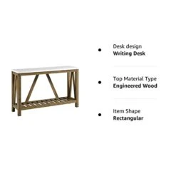 Walker Edison Modern Farmhouse Accent Entryway / Living Room End Table, 52 Inch, Color-Marble And Walnut -Safavieh Furnitue Shop 31iK9GN7KYL
