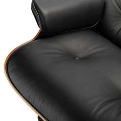 Mid Century Lounge Chair And Ottoman, Modern Chair Classic Design, Top Black Grain Leather Palisander Wood, Heavy Duty Base Support For Living Room Study Lounge Office -Safavieh Furnitue Shop 31iYLMtsv0L