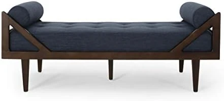 Christopher Knight Home Rayle Chaise Lounge, Wood, Navy Blue + Dark Brown 7 Christopher Knight Home Rayle Chaise Lounge, Wood, Navy Blue + Dark Brown - Image 7