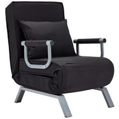 Haddockway Single Person Sofa Bed Sleeper Chair Convertible Chaise Lounge Couch,Folding Sofa Arm Chair With Pillow&5 Position Adjustable Backrest,Upholstered Lazy Bed Leisure Recliner For Home Office