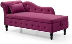 RARZOE Tufted Velvet Chaise Lounge Indoor With Storage, Upholstered Rolled Arm Chaise Lounges Indoor Chair, Right Arm Facing Chaise Lounge With Nailhead Trim For Living Room Bedroom Office,White 26 RARZOE Tufted Velvet Chaise Lounge Indoor With Storage, Upholstered Rolled Arm Chaise Lounges Indoor Chair, Right Arm Facing Chaise Lounge With Nailhead Trim For Living Room Bedroom Office,White -Safavieh Furnitue Shop 31kPxIkz8bL. AC