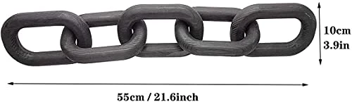 Hanlin Wood Chain Link Decor - Hand Carved Boho Decorative Chain, Farmhouse Decor, Sustainable Pine, Coffee Table Shelf For Home Living Room (White) 3 Hanlin Wood Chain Link Decor - Hand Carved Boho Decorative Chain, Farmhouse Decor, Sustainable Pine, Coffee Table Shelf For Home Living Room (White) - Image 3