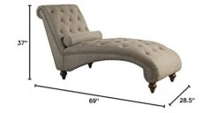 Lexicon Lambart Chaise Lounge, Brown (Bronze Nailheads) -Safavieh Furnitue Shop 31mXU1IOOvL