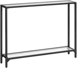 HOOBRO 55.1" Gold Console Table, Narrow Tempered Glass Entryway Table, Sofa Table Behind Couch, Modern Style, Metal Frame, Hallway, Living Room, Gold GD06XG01 -Safavieh Furnitue Shop 31nC0zJeFzL. AC