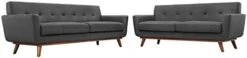Modway Engage Mid-Century Modern Upholstered Fabric Sofa, Loveseat And Armchair In Gray -Safavieh Furnitue Shop 31nZKIwS7eL. AC