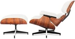 Mid Century Chaise Lounge Chair With Ottoman, 100% Full Grain Leather, Walnut, Modern Accent Chair Classic Design, Heavy Duty Base Support For Bedroom Indoor Set -Safavieh Furnitue Shop 31o9UAb PIL. AC