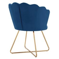 Duhome Velvet Accent Chair Living Room Chair，Corner Chair Reception Chair For Bedroom Living Room, Shell Shaped Living Room Chair With Golden Metal Legs, DarkBlue -Safavieh Furnitue Shop 31oWcpiD49L