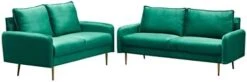 INSTORY Velvet Sofa Set Modern Sofa & Loveseat Set 2 Piece Tufted Couch Set With Metal Legs For Living Room, Office, Bedroom - Ginger -Safavieh Furnitue Shop 31onJauSY5L. AC