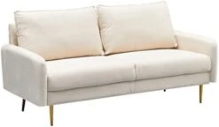 INSTORY Velvet Sofa Set Modern Sofa & Loveseat Set 2 Piece Tufted Couch Set With Metal Legs For Living Room, Office, Bedroom - Ginger -Safavieh Furnitue Shop 31pecFiKAZL. AC