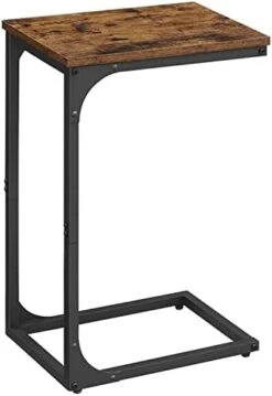 VASAGLE C-Shaped End Table, Small Side Table For Couch, Sofa Table With Metal Frame For Living Room, Bedroom, Bedside, Rustic Brown And Black -Safavieh Furnitue Shop 31q0Y5rE5GL. AC