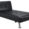 Topeakmart Faux Leather Chaise Lounges Convertible Chaise Futon Adjustable Chaise Sleeper 3 Positions For Sitting Lounging Sleeping