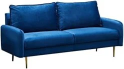 INSTORY Velvet Sofa Set Modern Sofa & Loveseat Set 2 Piece Tufted Couch Set With Metal Legs For Living Room, Office, Bedroom - Ginger -Safavieh Furnitue Shop 31qN qoEvlL. AC