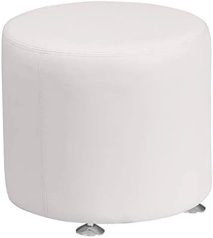 Flash Furniture HERCULES Alon Series Black LeatherSoft 24" Diameter Round Ottoman With Brushed Stainless Steel Base 6 Flash Furniture HERCULES Alon Series Black LeatherSoft 24" Diameter Round Ottoman With Brushed Stainless Steel Base - Image 6