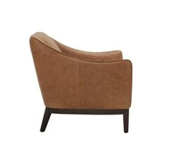 Amazon Brand – Rivet Bayard Contemporary Leather Accent Chair With Curved Armrests, 33.5"W, Cognac -Safavieh Furnitue Shop 31s0Lz0aL8L